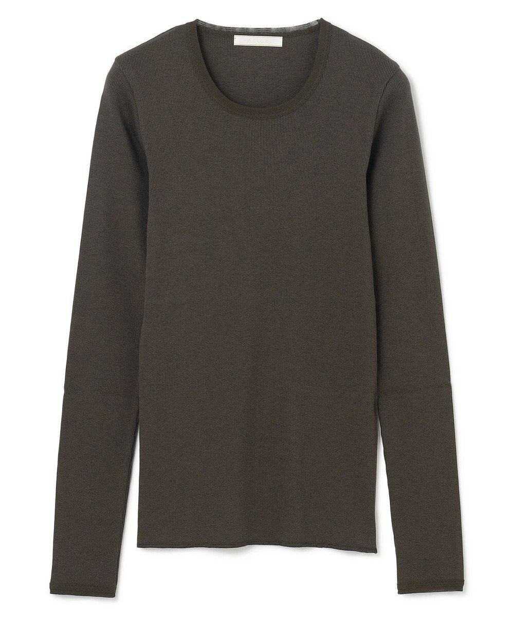 BEIGE， 【BEIGE,ecru/WEB限定・洗える】RIB TOPS /  コットンシルクロングスリーブトップス 