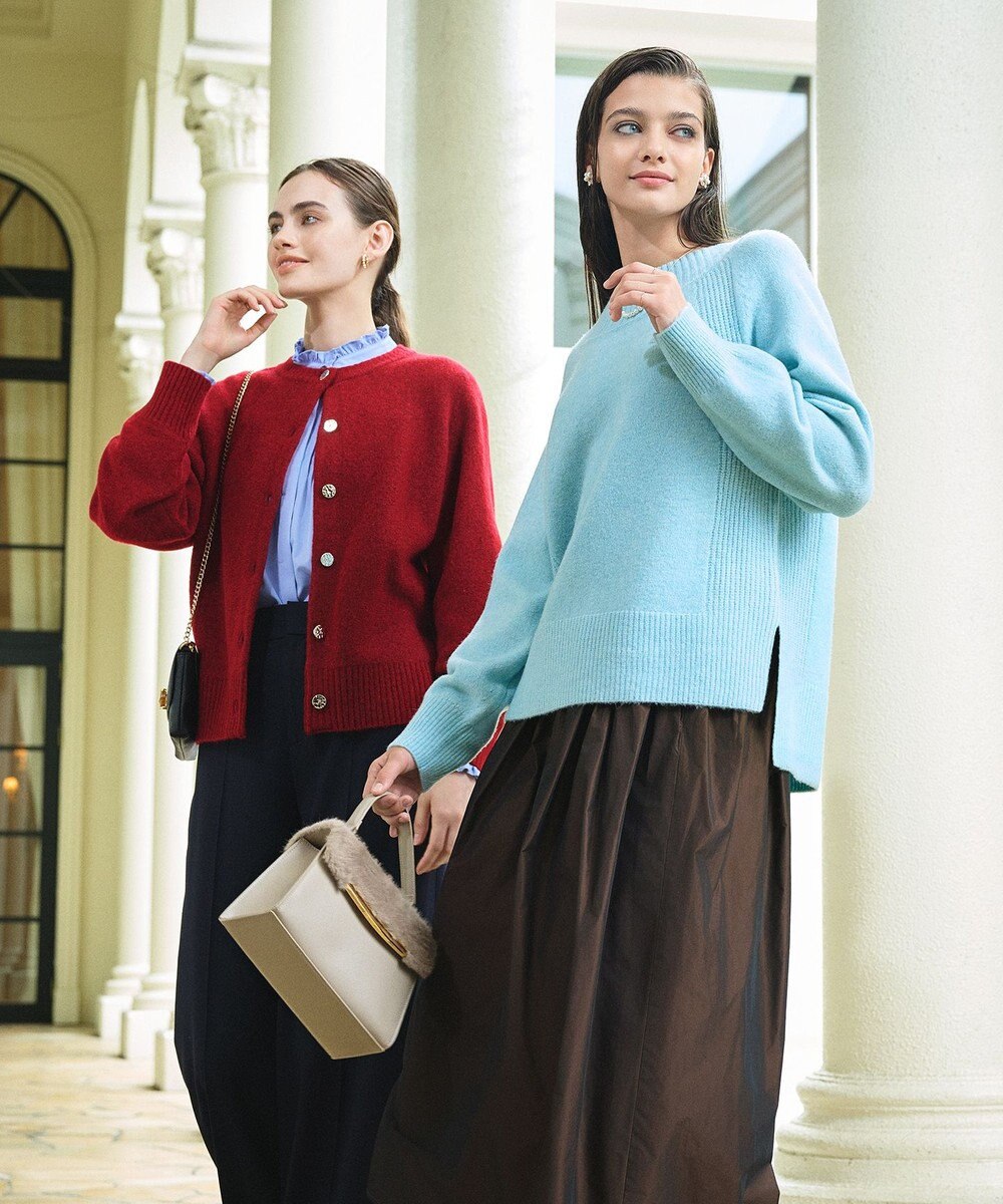 ANY SIS ボートネックAir ニット 