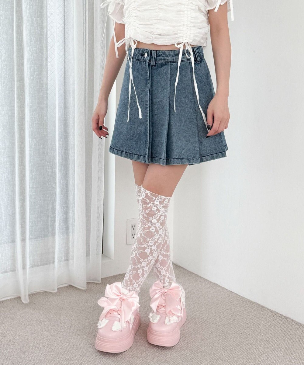 WEGO ダブルリボンフリルスニーカー 