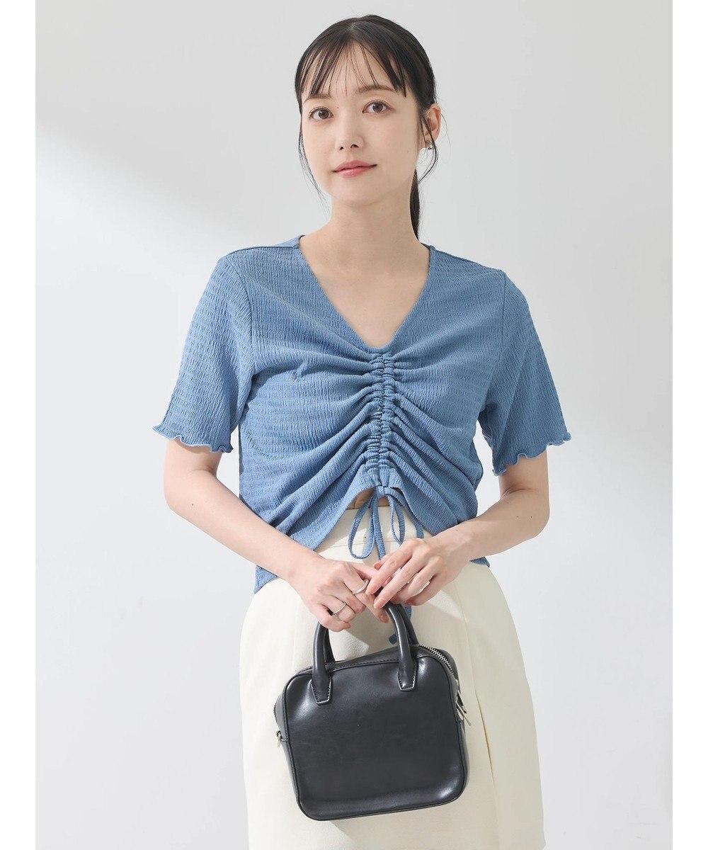 earth music&ecology ポコポコギャザードロストプルオーバー 