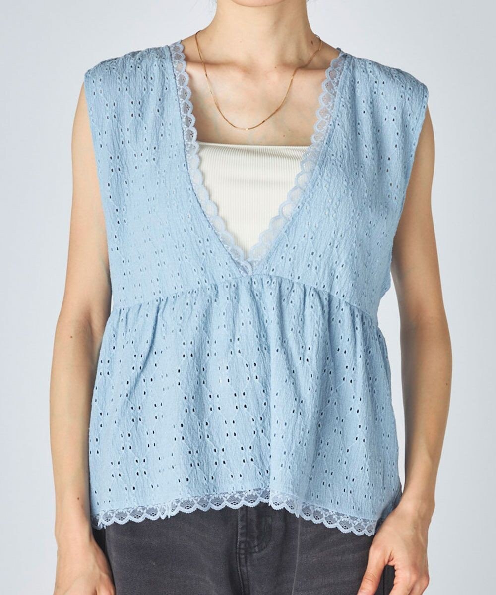 OP／FILA 【Ocean Pacific】Vネックレースビスチェ 