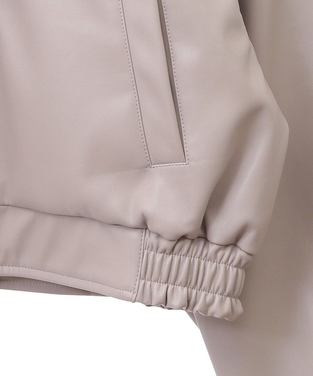 earth music&ecology 襟ファーレザーブルゾン 