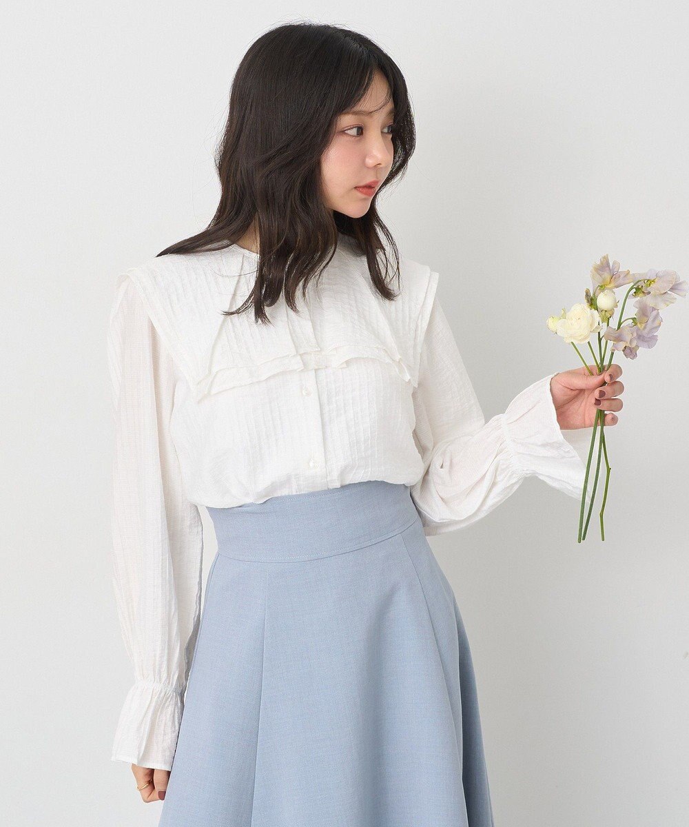 earth music&ecology ２ＷＡＹスクエアラッフルカラーブラウス 