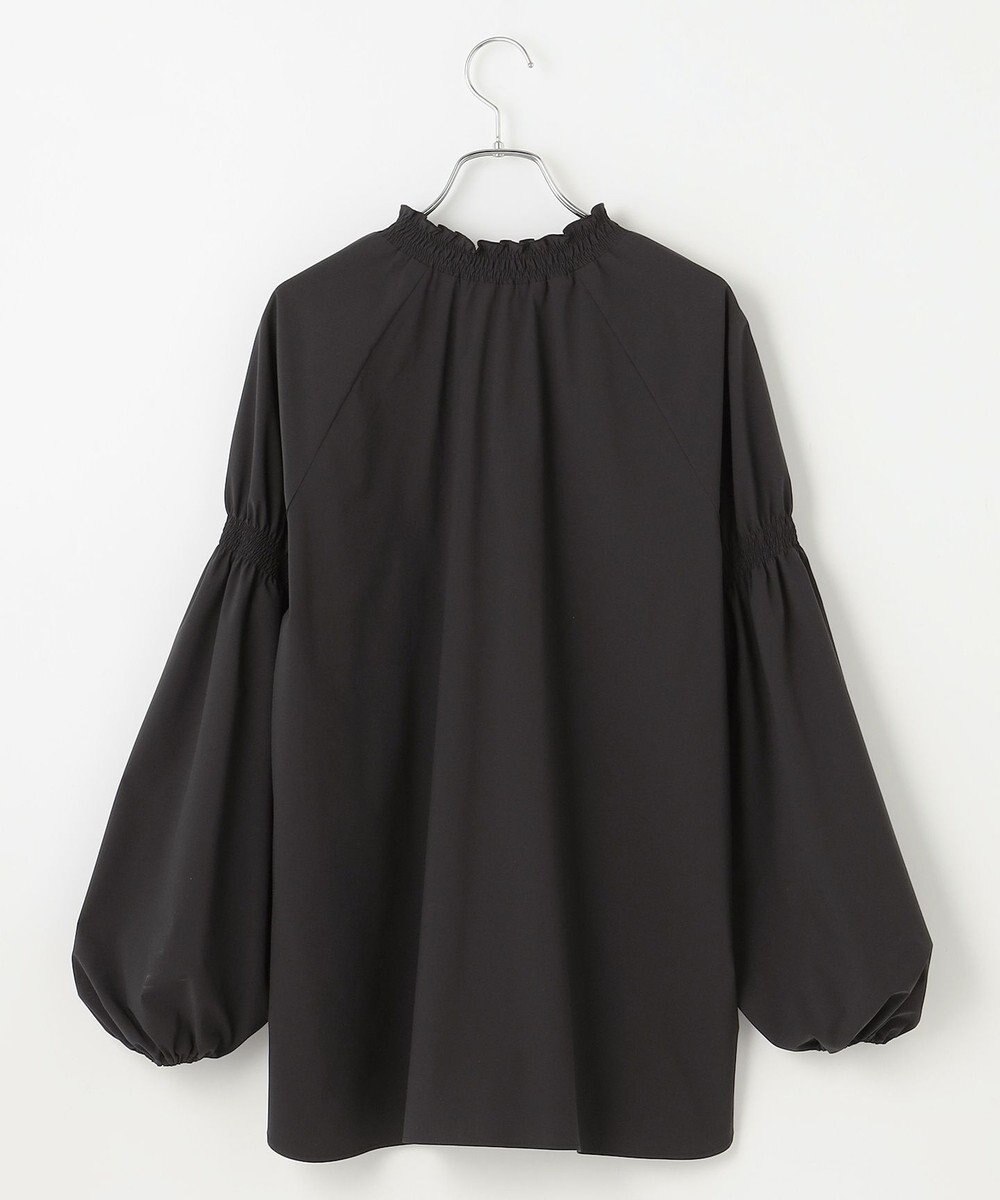 #Newans 【洗濯機可／撥水】シャーリングネック ボリュームスリーブシャツ 