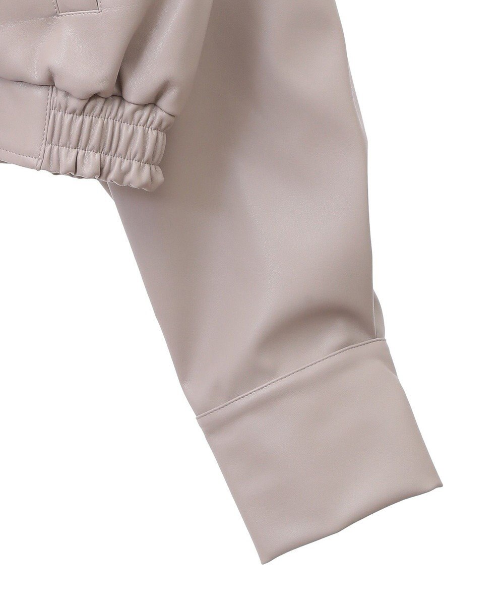 earth music&ecology 襟ファーレザーブルゾン 