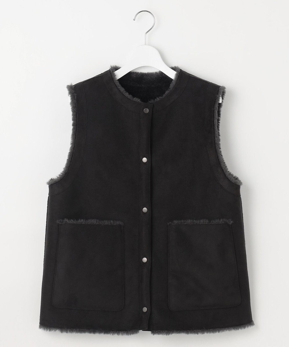 自由区 リバーシブルエコメリノムートン ジレ 