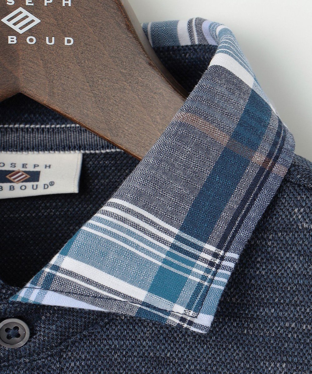 JOSEPH ABBOUD 【吸水速乾】リネンハニカム ポロシャツ 