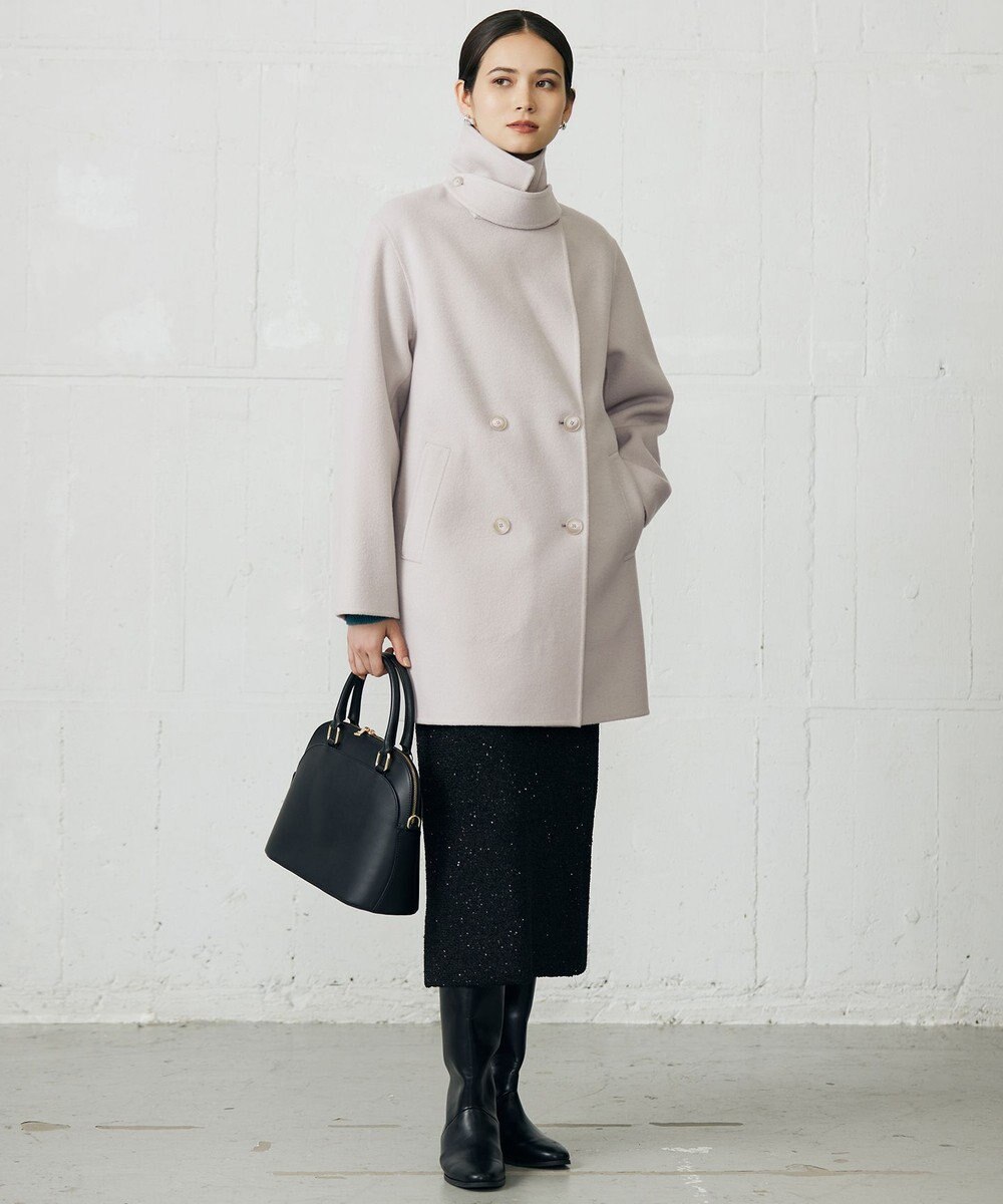 自由区 S ウールリバーダブルブレストコート 