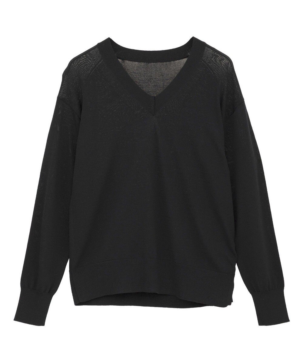 YECCA VECCA Vネックスリットニット 