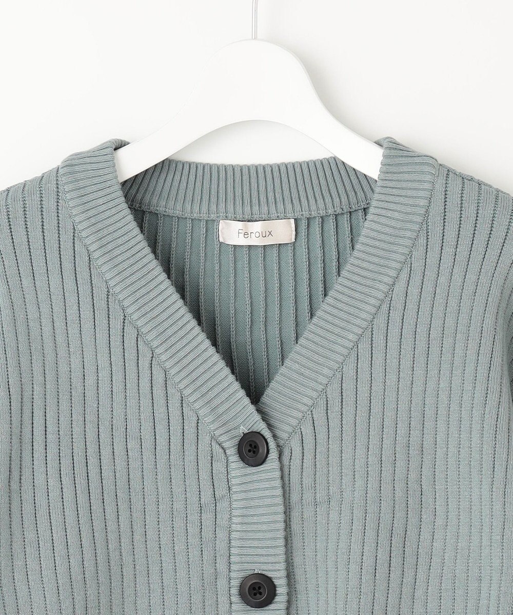 Feroux 【洗える】ペプラム カーディガン 