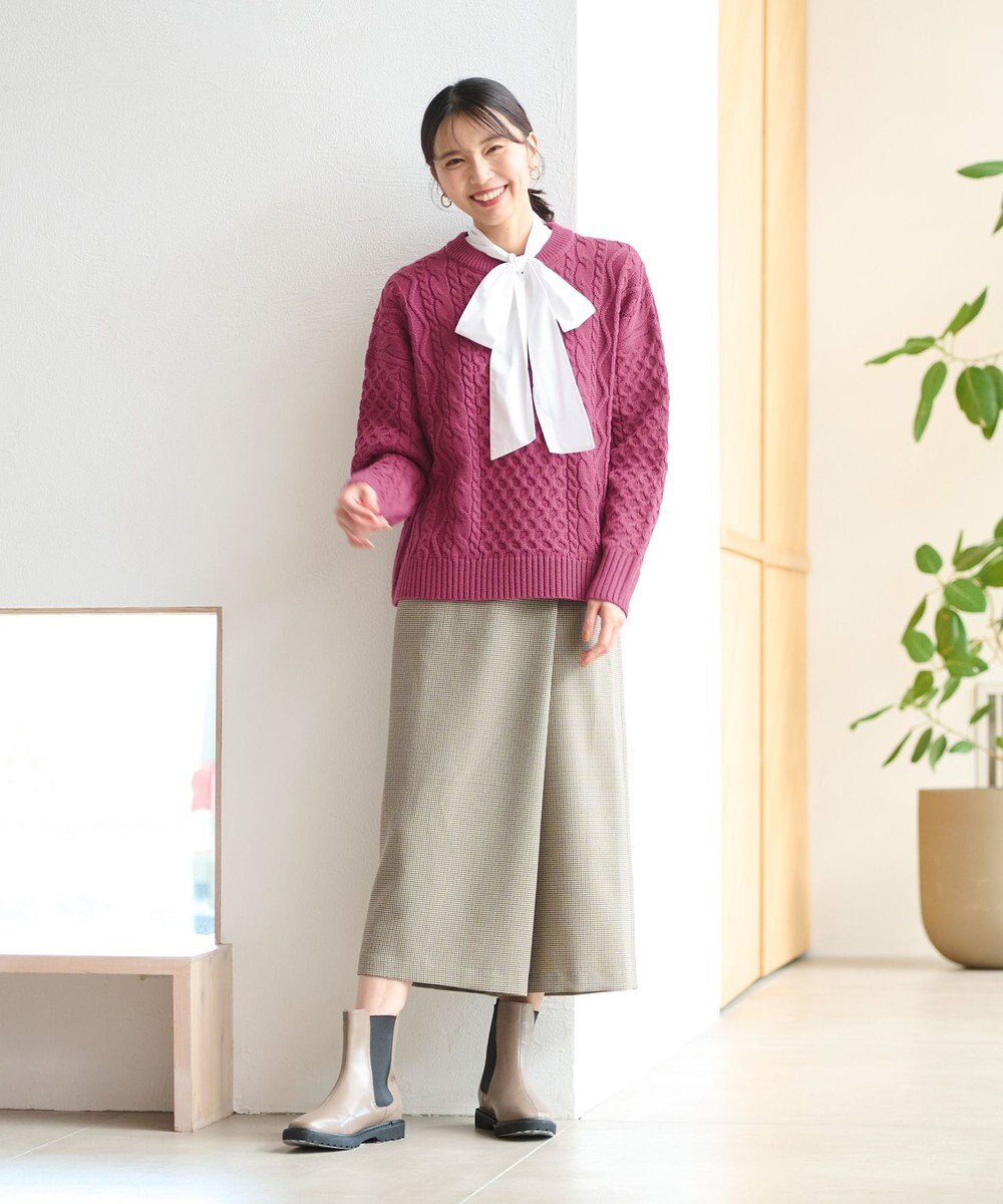 ANY L 【洗濯機可】ソフトタッチケーブルニット 