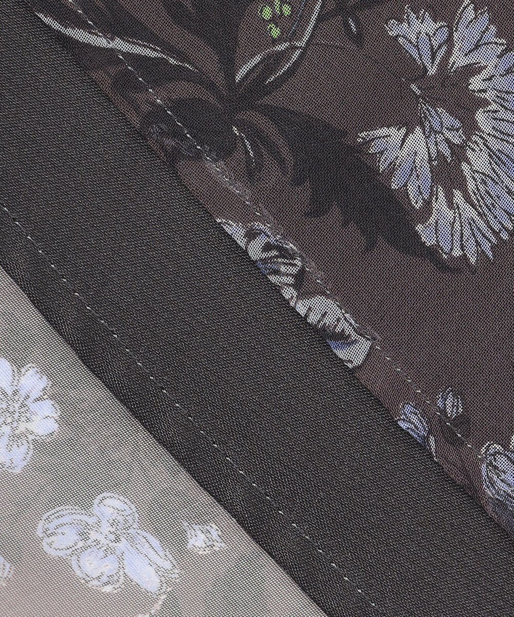 自由区 【セットアップ対応・洗える】ボタニカルフラワープリントティアード スカート 