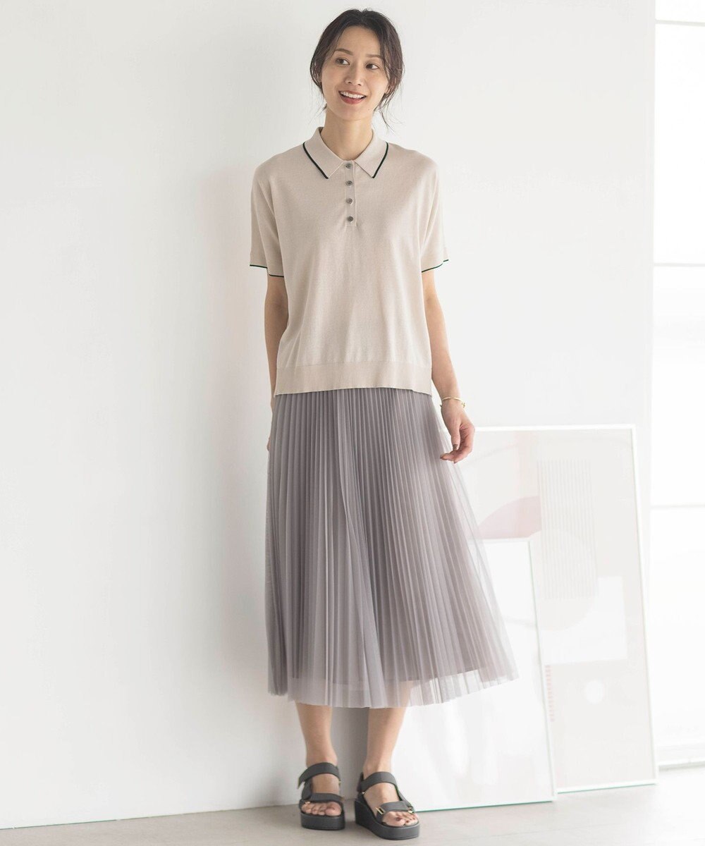 J.PRESS LADIES L 【WEB限定カラーあり・洗える】ハイゲージチュール プリーツ スカート 