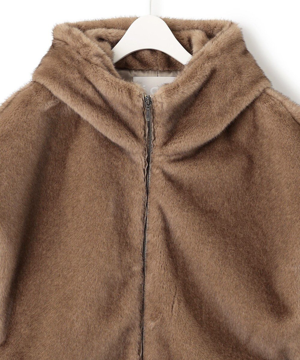 ICB 【洗える】ミンクライクファー フーディジレ コート 