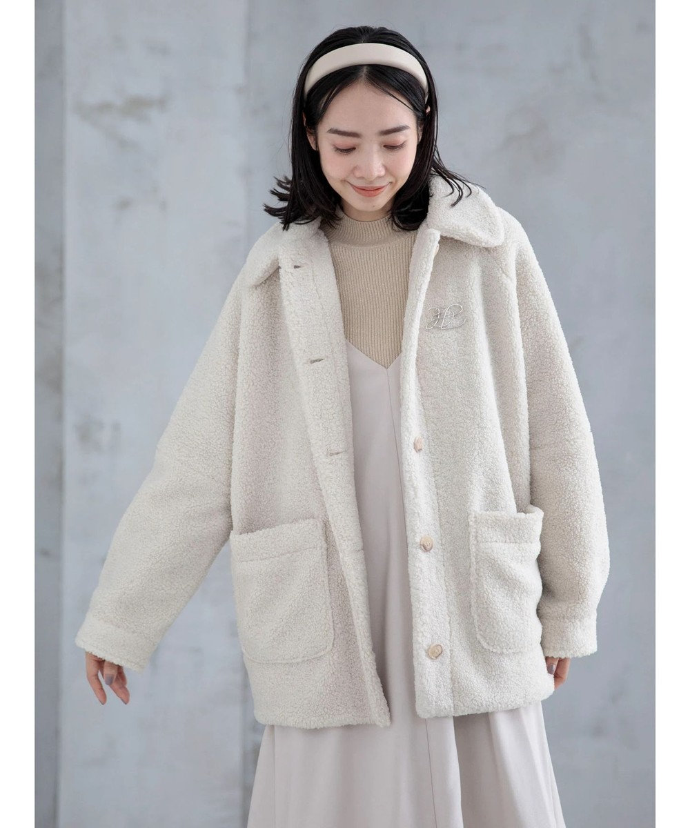 Green Parks 衿付きボアブルゾン 