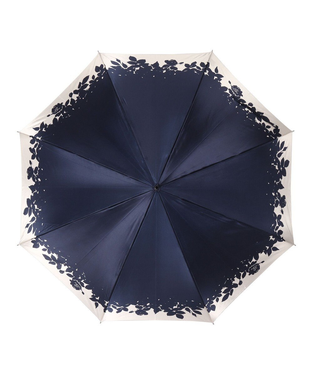 MOONBAT LANVIN COLLECTION 長傘 リーフ サテンプリント ジャンプ 耐風 