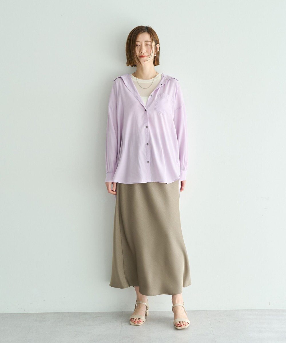 YECCA VECCA バックギャザーロングシャツ 