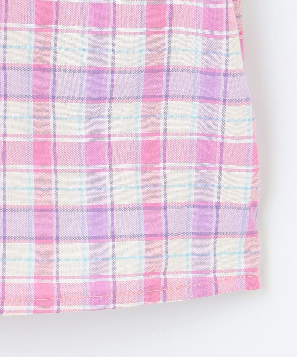 ANY KIDS チェック オフショルダー ブラウス 