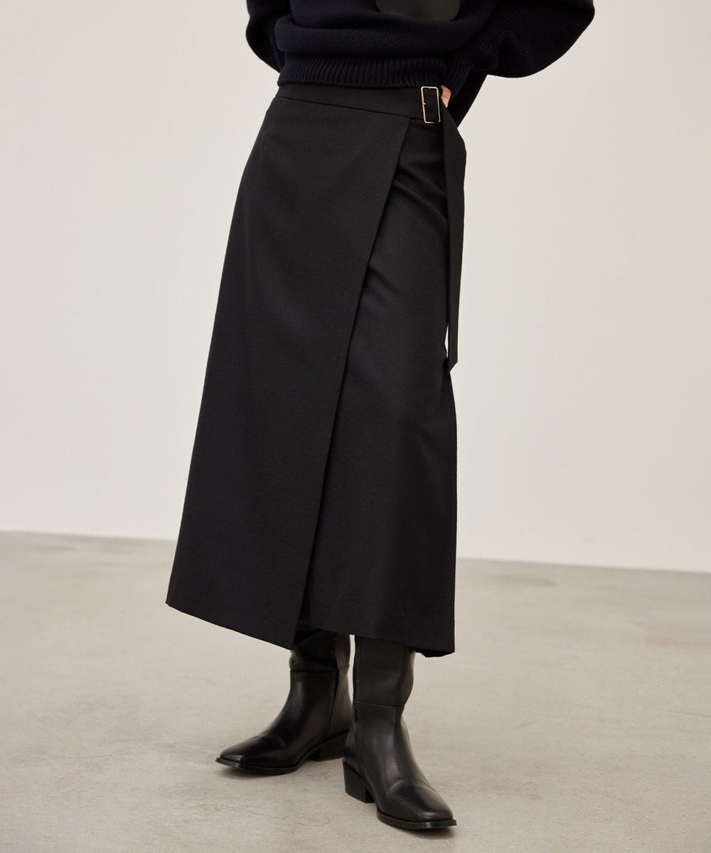 BEIGE， TERNES / ウールナローラップスカート 
