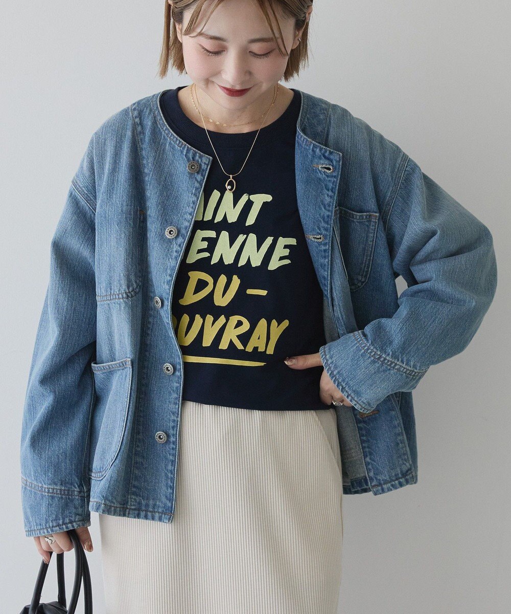 AMERICAN HOLIC ノーカラーデニムカバーオール 