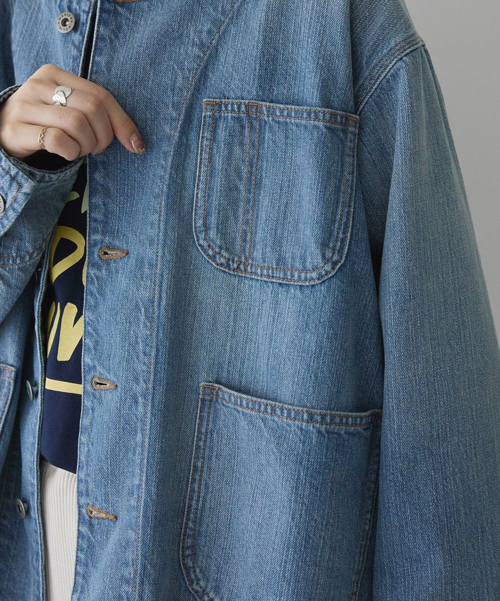 AMERICAN HOLIC ノーカラーデニムカバーオール 