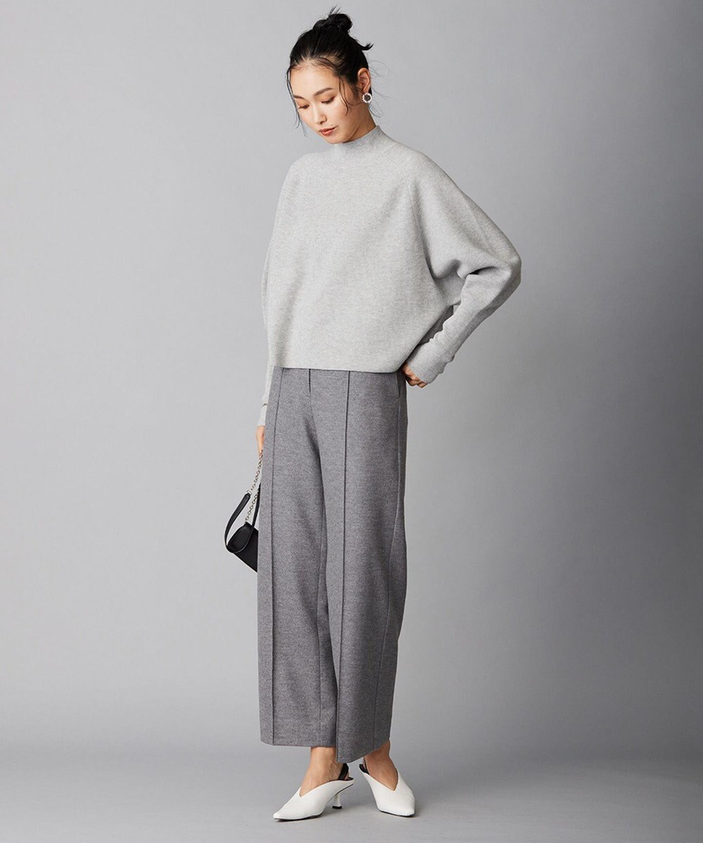 ICB ウールミルドジャージー ワイドストレートパンツ 