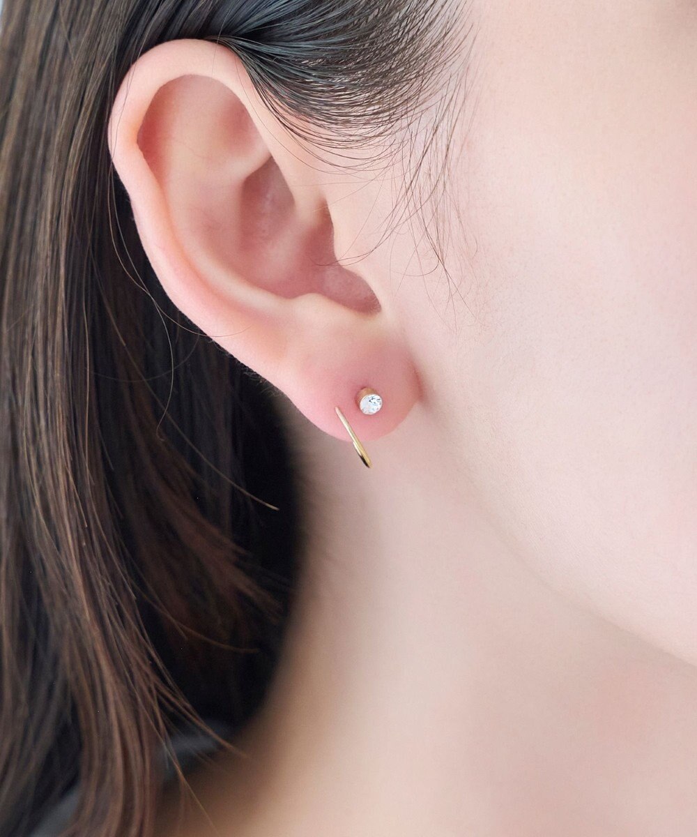 Phoebe 【金属アレルギー対応】ダブルループストーンピアス/ニッケルフリー 