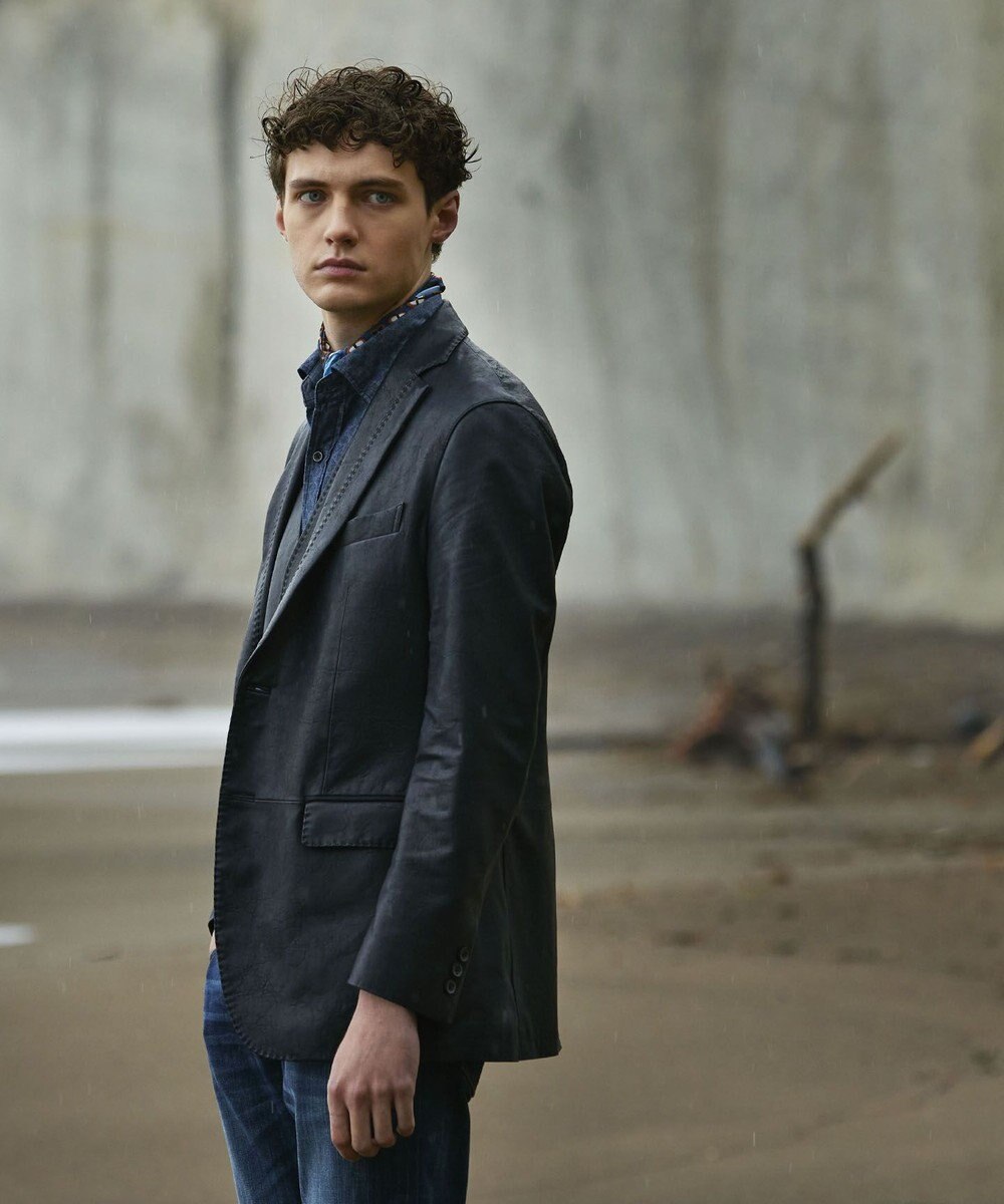 JOSEPH ABBOUD 【キングサイズ・スペインラム使用】 ナチュラルレザージャケット 