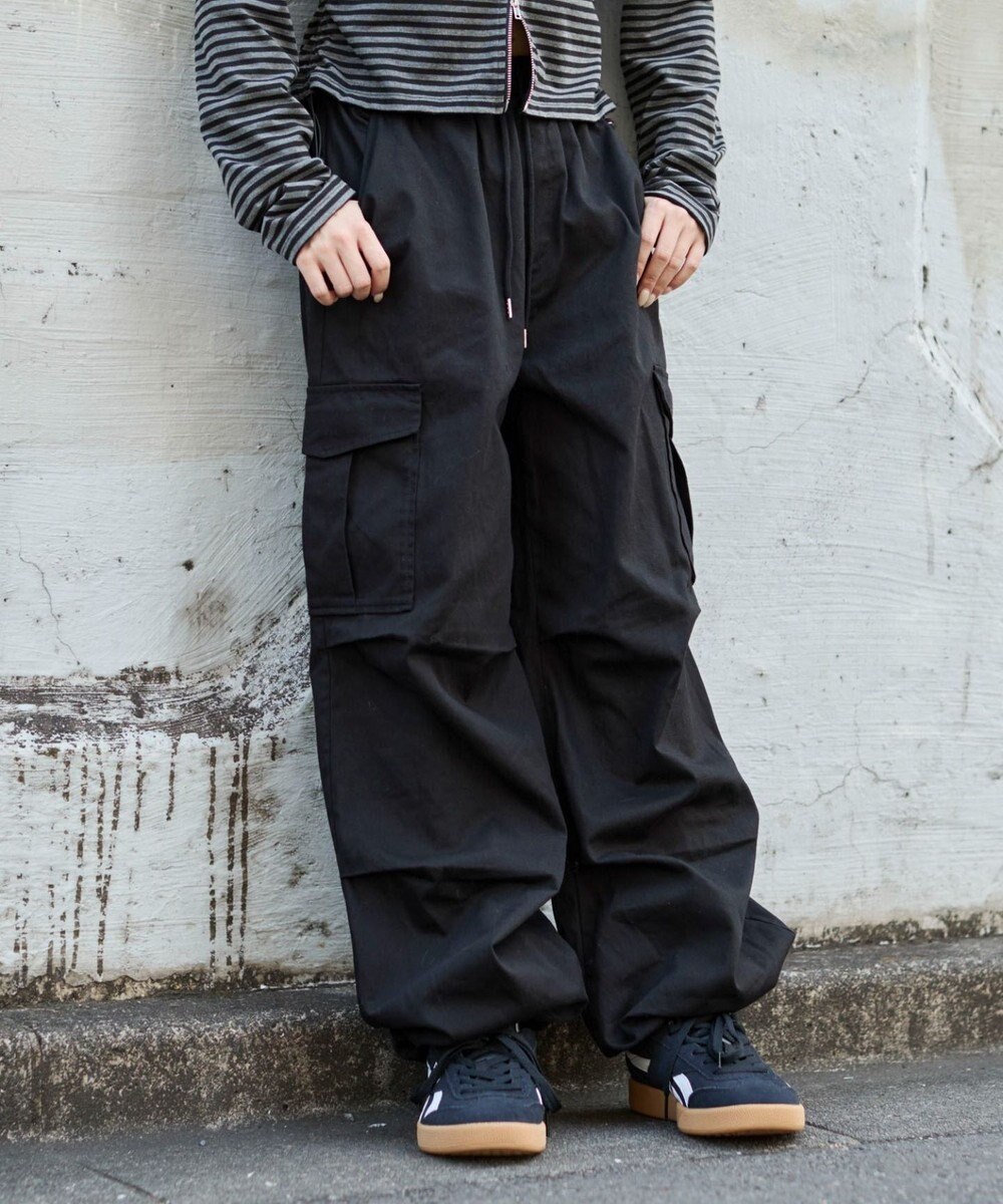 WEGO 【ウエストゴム/XSSMサイズ展開】ツイルイージーカーゴパンツ 