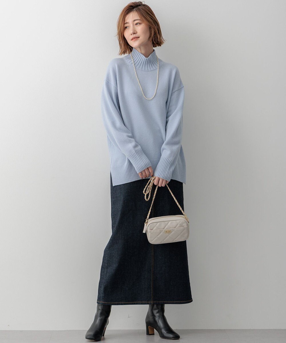 23区 【洗える】カシミヤブレンド ハイネック ニット 