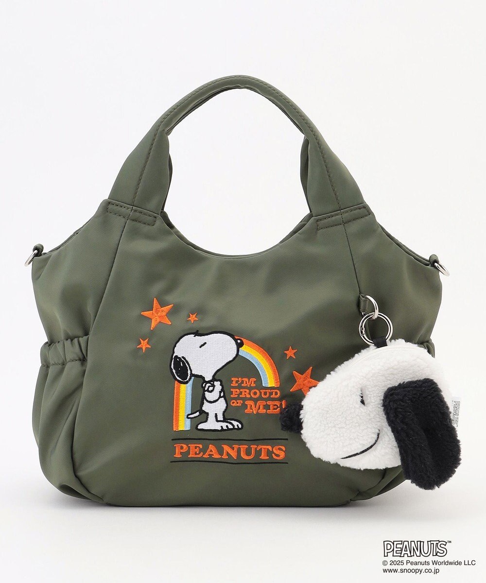 Y'SACCS SNOOPYデザイン サイドギャザー2wayトート　Sサイズ(レインボー） 