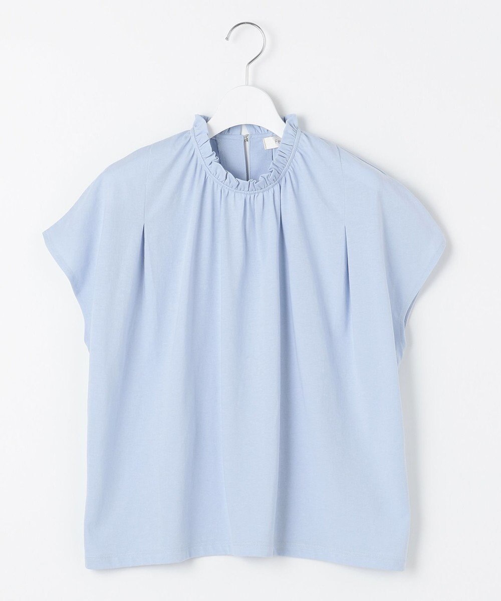 Feroux 【UVケア】スタンドネックフレンチスリーブ Tシャツ 