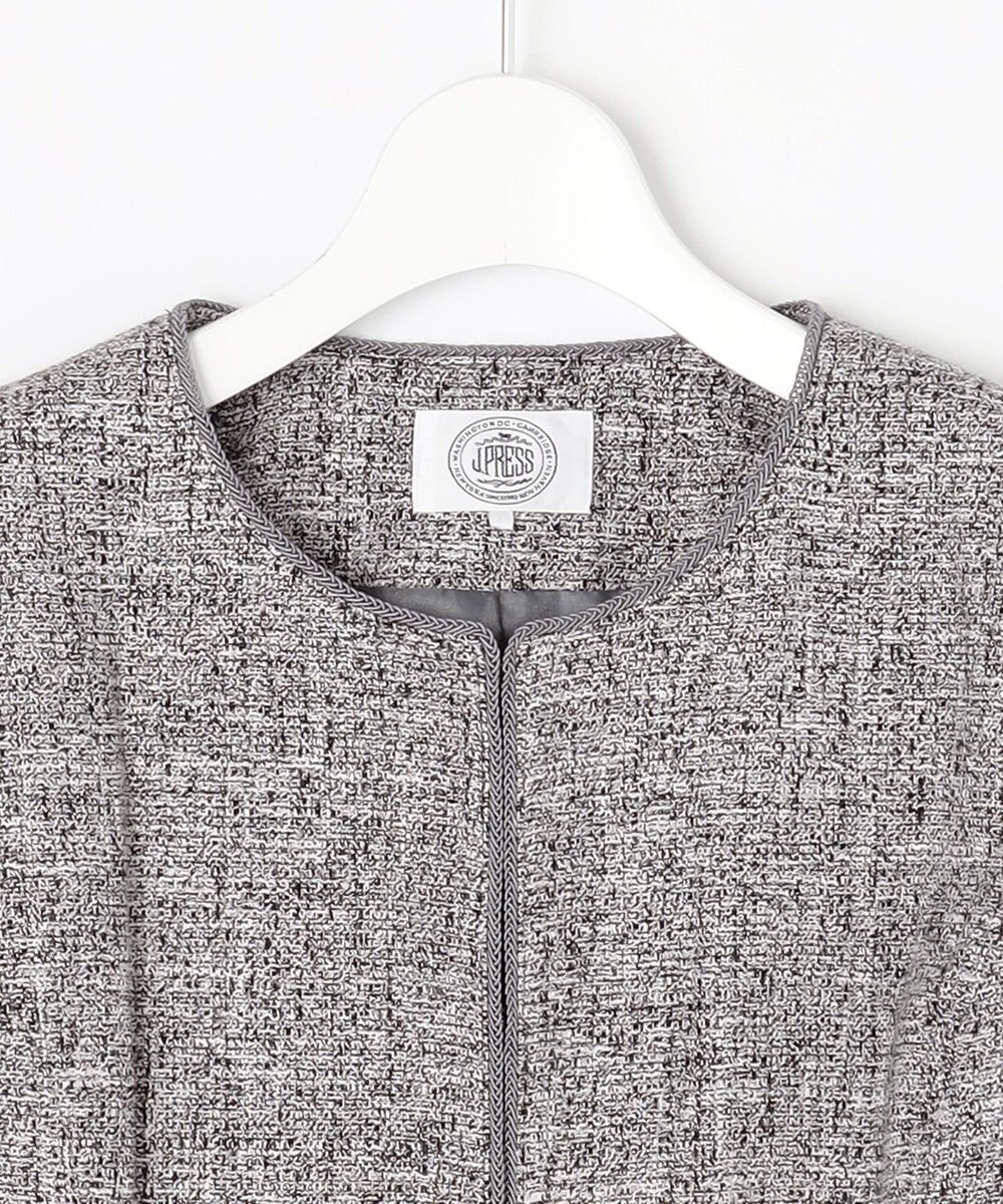 J.PRESS LADIES 【セットアップ対応】Light Tweed ノーカラー ジャケット 