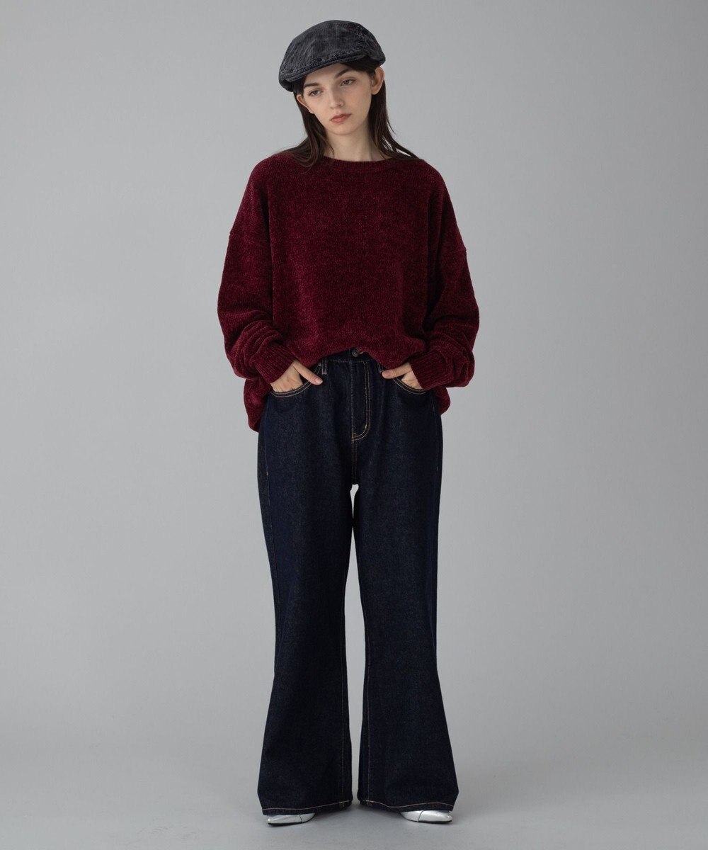 WEGO 【ユニセックス着用ITEM/ウエスト調整可】フレアデニムパンツ 