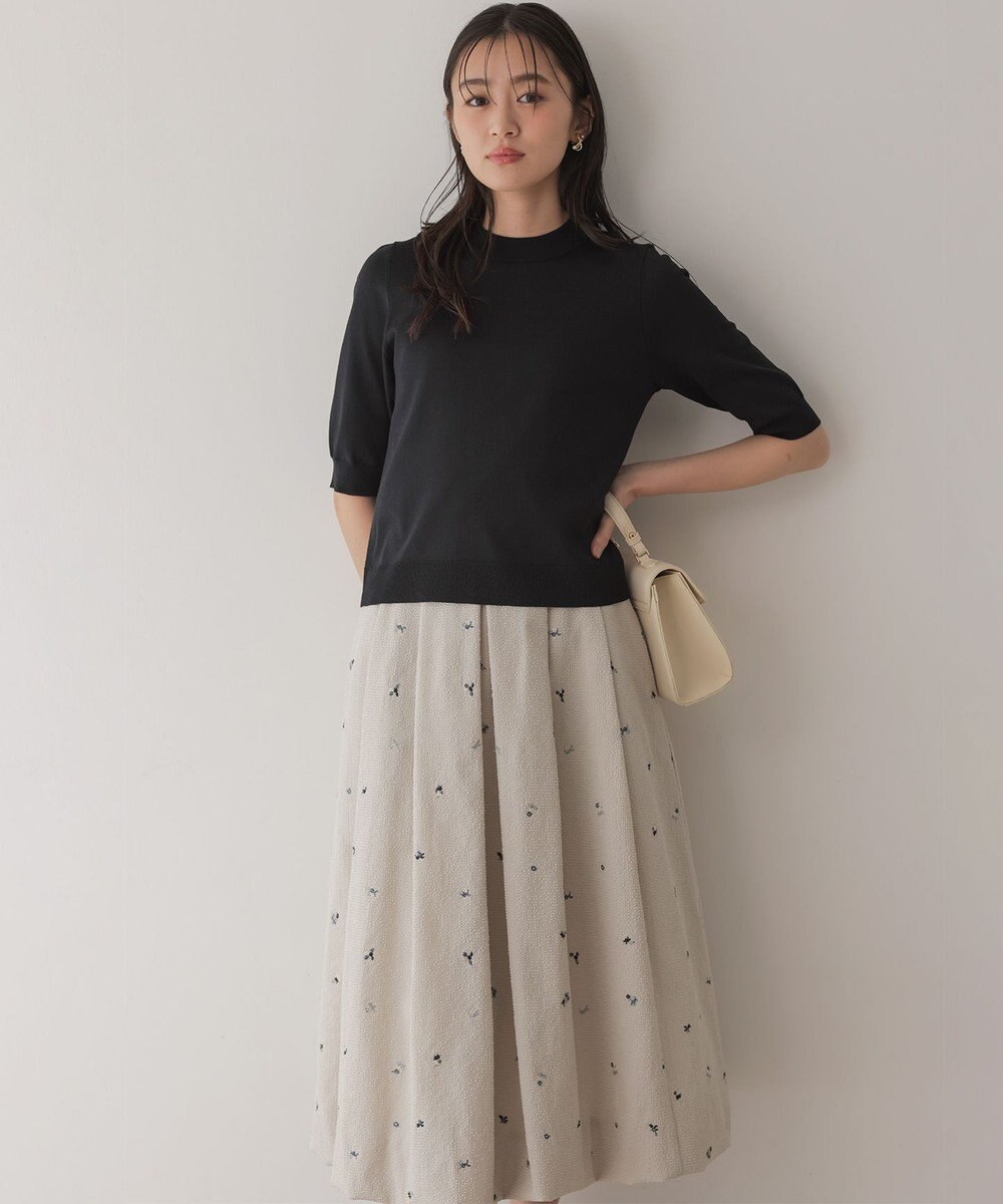 組曲 S マイラックカラー 6分袖 ニット 