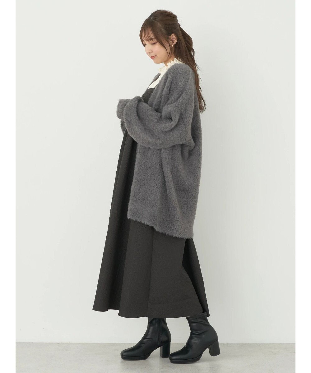 earth music&ecology ロングシャギーＶネックカーディガン 