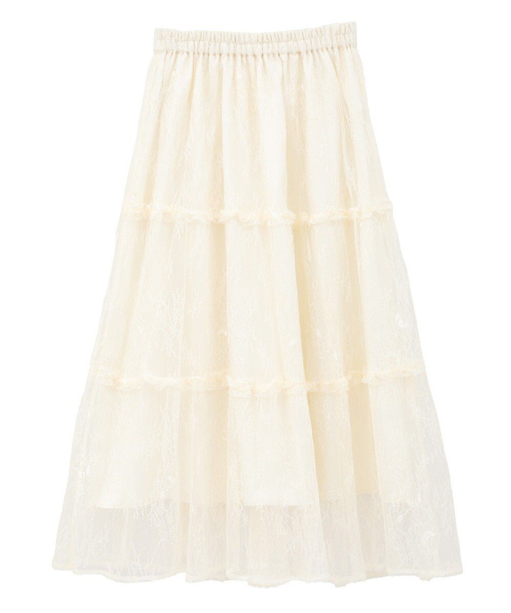 earth music&ecology レースフリルティアードスカート 