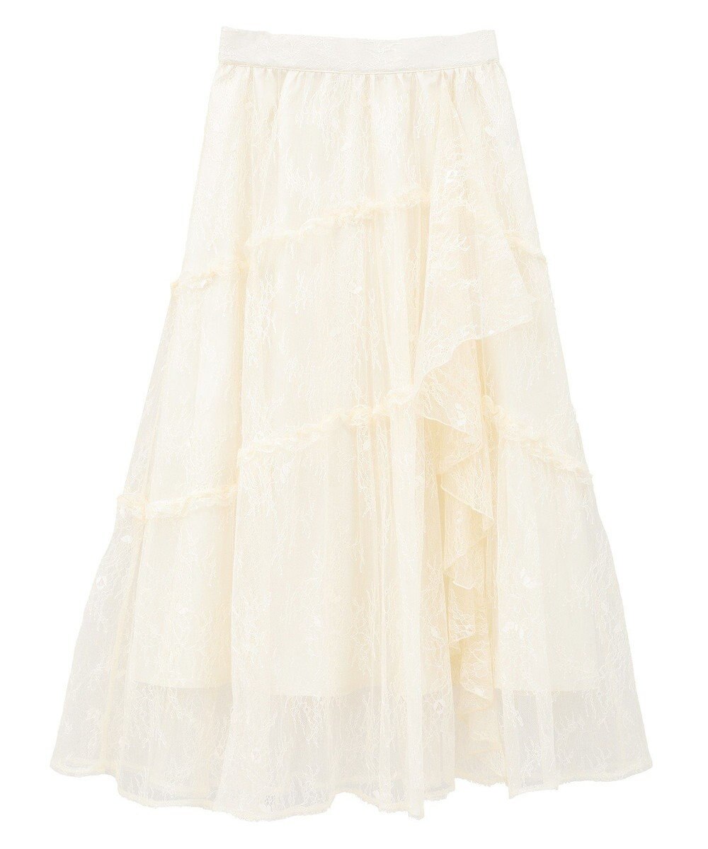 earth music&ecology レースフリルティアードスカート 