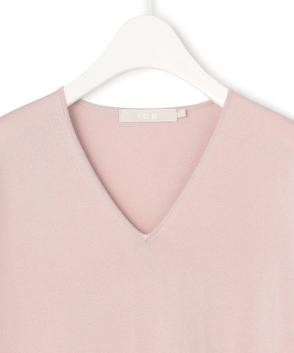 ICB 【WEB限定カラーあり・接触冷感・UVケア・洗える】 シンセティックハイゲージ 半袖ニット 