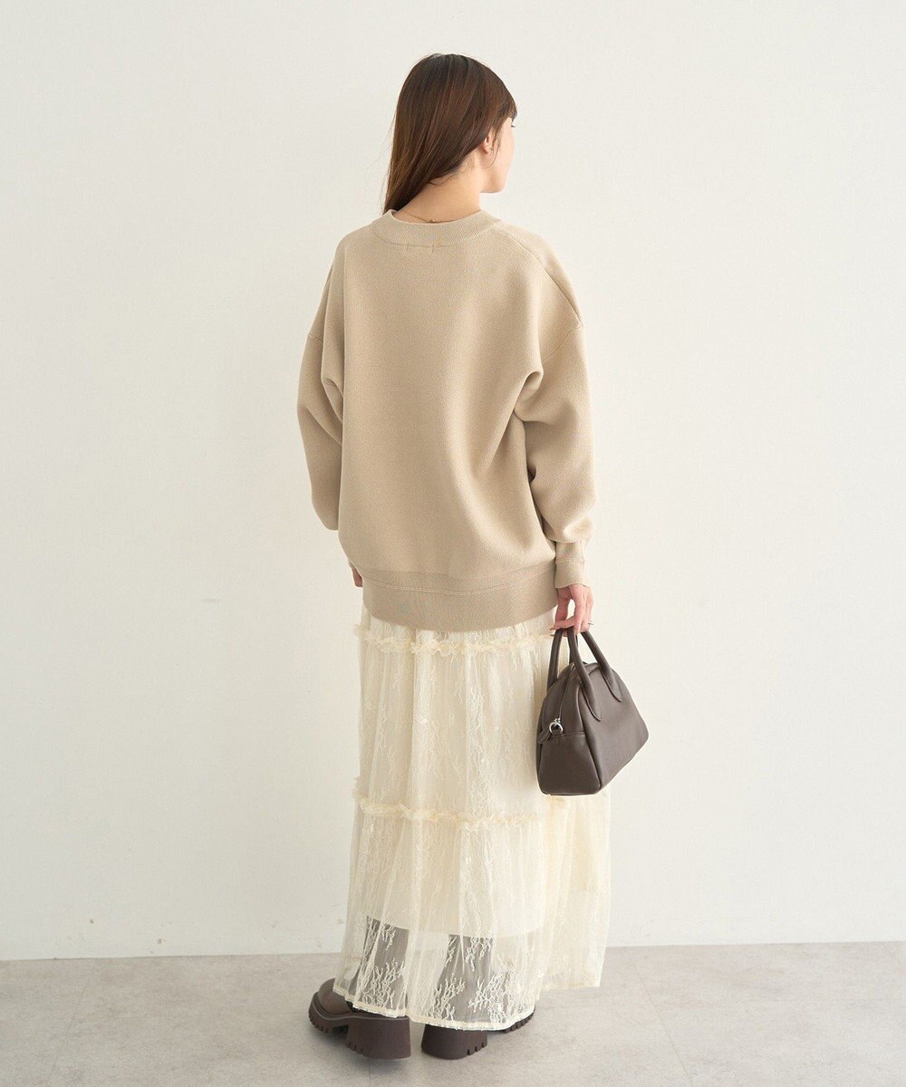earth music&ecology レースフリルティアードスカート 