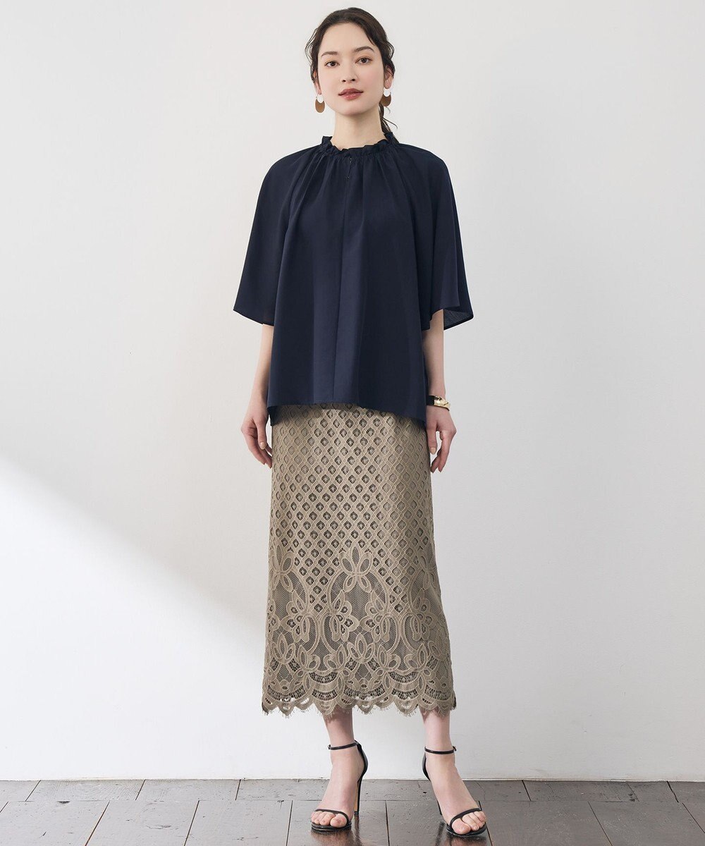 自由区 【SHIHOさん着用・こだわり素材・セットアップ対応】パネルレース スカート 