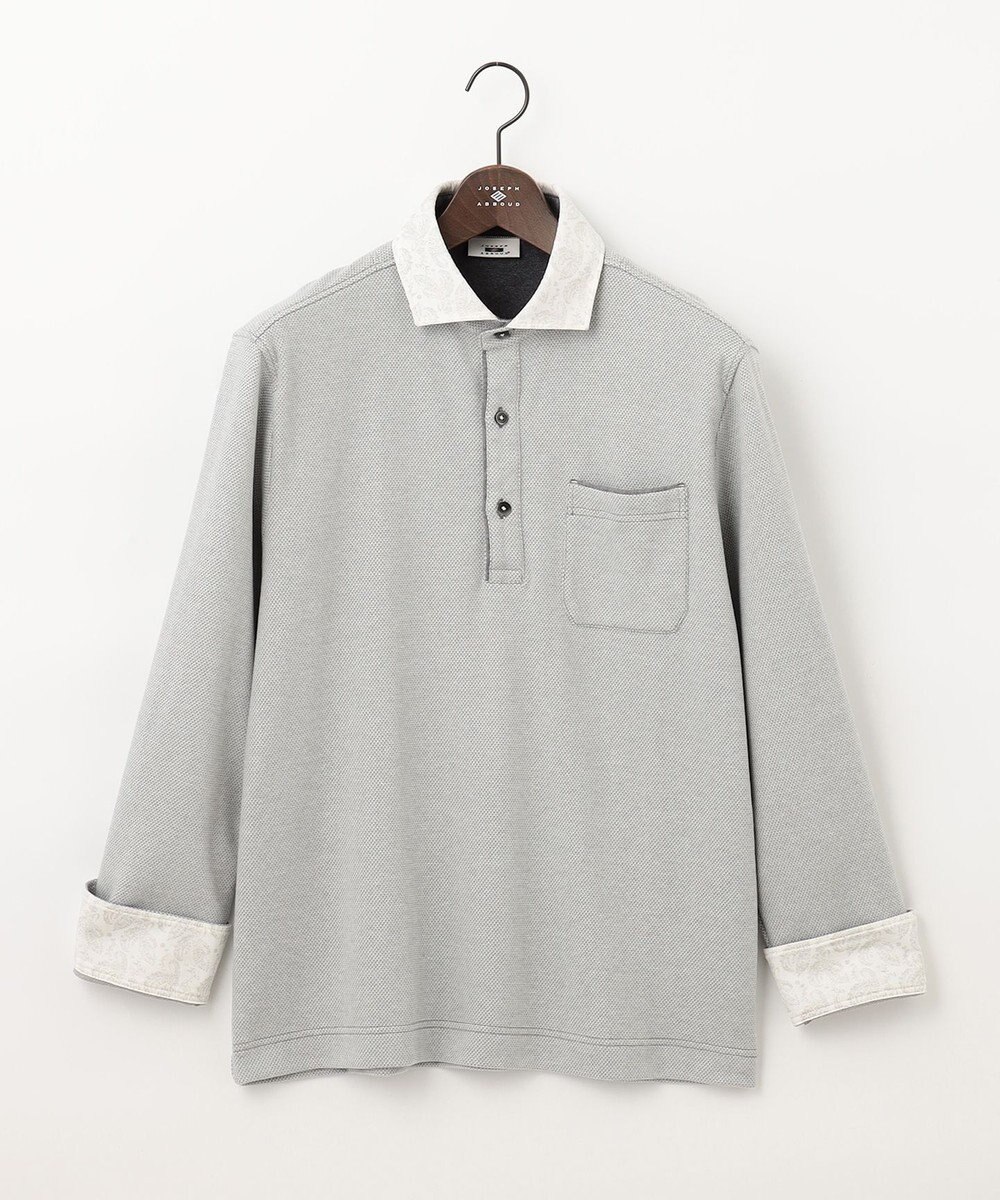 JOSEPH ABBOUD 【人気！多機能ポロシャツ】ペイズリー柄　ウィンターダディポロシャツ 