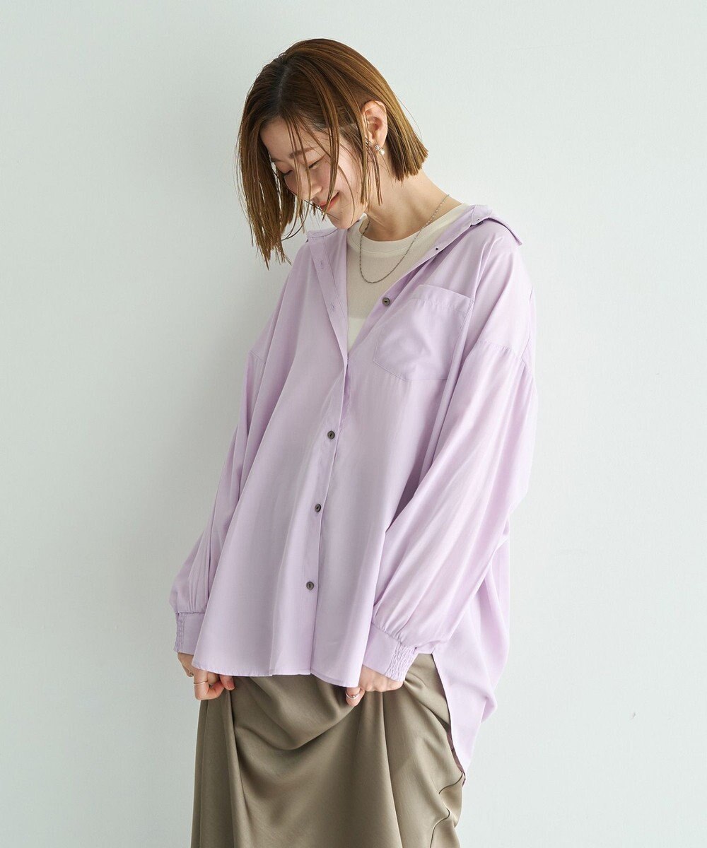 YECCA VECCA バックギャザーロングシャツ 