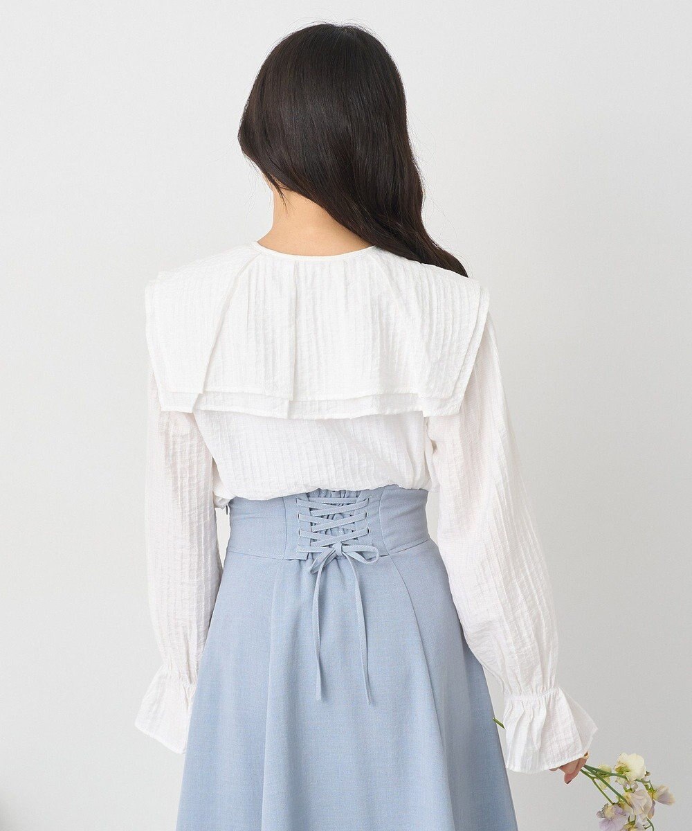 earth music&ecology ２ＷＡＹスクエアラッフルカラーブラウス 