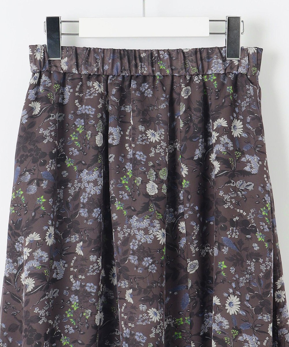 自由区 【セットアップ対応・洗える】ボタニカルフラワープリントティアード スカート 