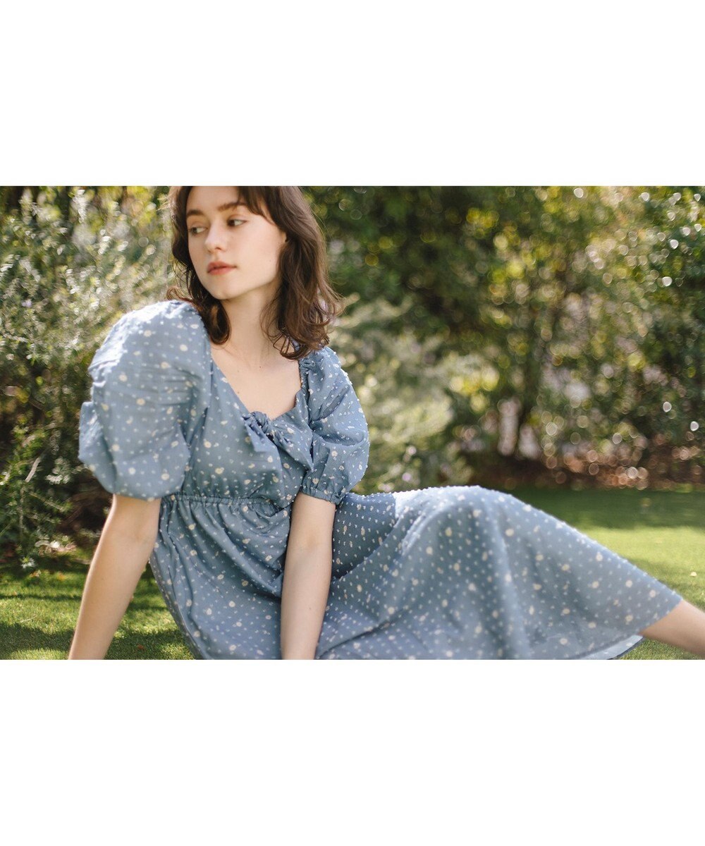 【LOUNGE WEAR】ＤaisyPrint Onemile dress ドレス, ダルブルー系5, F