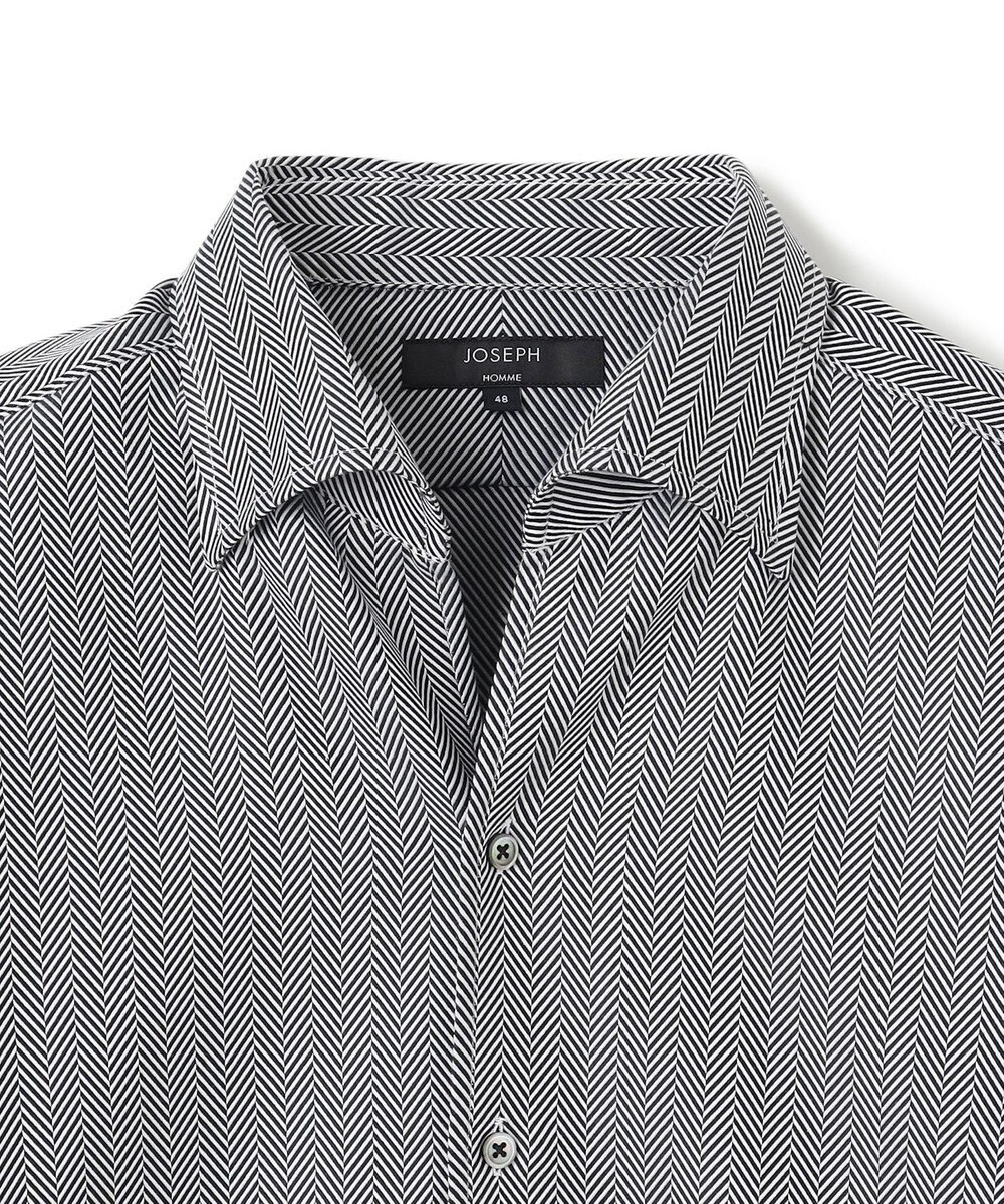 JOSEPH HOMME ツイルへリンボンクレイジー　イタリアンカラードレスシャツ 