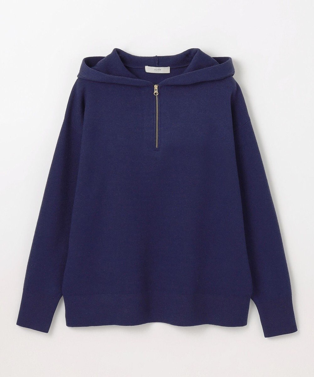 ANY L ハーフジップニットフーディー 