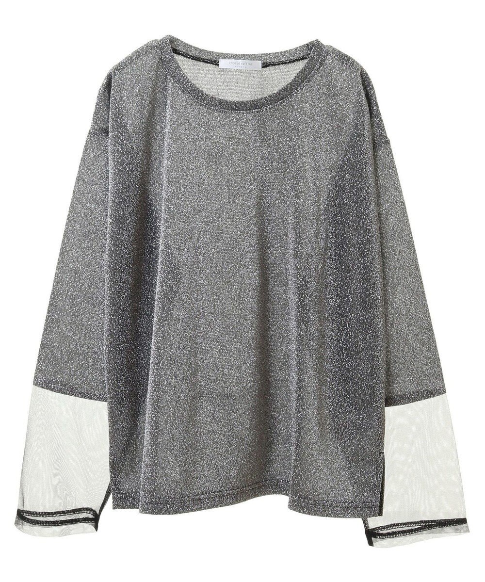 Green Parks 袖チュールドッキングラメプルオーバー 