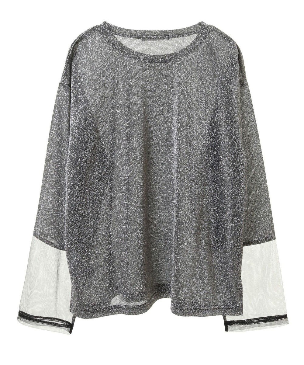 Green Parks 袖チュールドッキングラメプルオーバー 